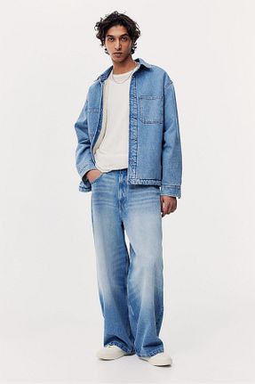 شلوار جین آبی مردانه پاچه گشاد H&M - کد 898994717