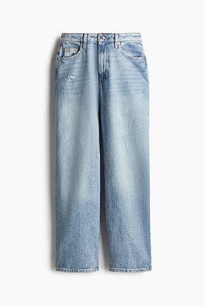 شلوار جین آبی زنانه پاچه لوله تفنگی H&M - کد 898994894