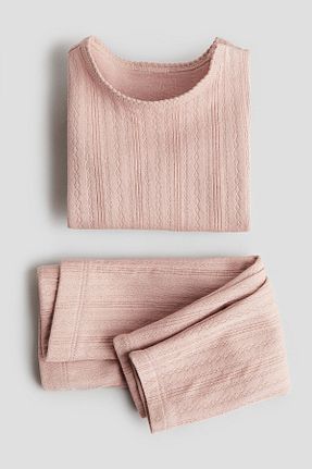 بادی صورتی بچه گانه یقه دوچرخه H&M - کد 899711533