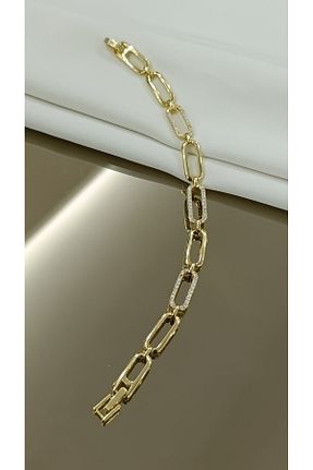 دستبند استیل (فولاد) طلائی زنانه استیل (فولاد) SENAM TAKI - کد 884497226