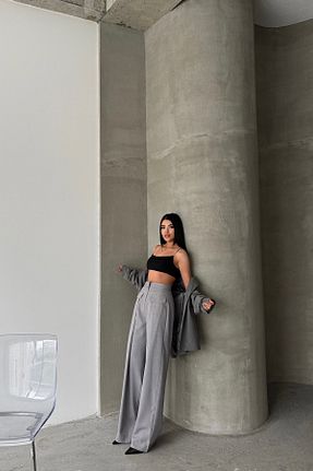 شلوار طوسی زنانه پنبه پلی استر MAGGAZA - کد 899032690