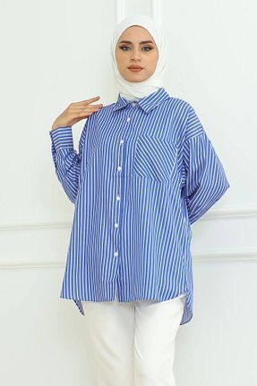 پیراهن حجاب آبی زنانه Relaxed Pek Moda - کد 853766207
