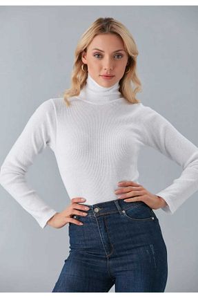 پلیور سفید زنانه ساده BİGÜMEX - کد 899046982