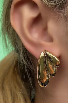 گوشواره استیل (فولاد) زرد زنانه استیل (فولاد) Vitastyle - کد 899047339