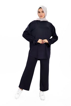 ست بالاتنه و پائین تنه سرمه ای زنانه بافت SOFT - کد 899049422