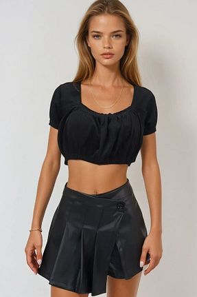 بلوز مشکی زنانه رگولار VAGGON - کد 899088260