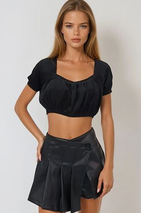 بلوز مشکی زنانه رگولار VAGGON - کد 899088260