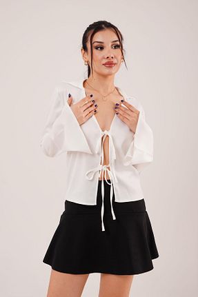 بلوز سفید زنانه ساده Hipo Trend - کد 899100460