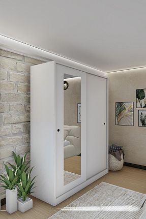 کمد و کمد لباس سفید Sürgülü Metalia - کد 899097376