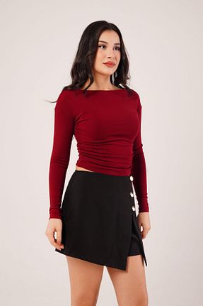 بلوز زرشکی زنانه ساده Hipo Trend - کد 899094977