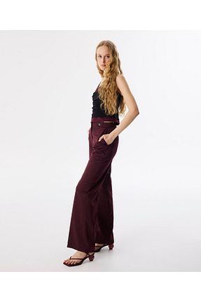 شلوار زرشکی زنانه بافتنی Twist - کد 899116393