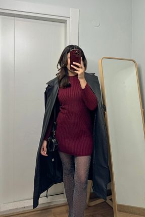 لباس زرشکی زنانه تریکو Güneş - کد 899133498