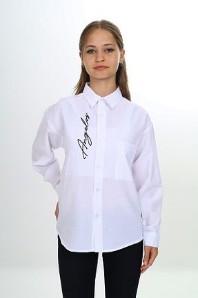 پیراهن سفید بچه گانه رگولار ANGELOS GIRLS - کد 848793758