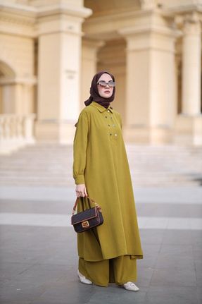 ست بالاتنه و پائین تنه حجاب سبز Relaxed NS Moda - کد 899142843