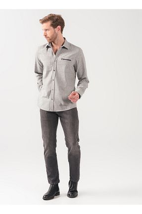 پیراهن طوسی مردانه یقه پیراهنی FABRIKA COMFORT - کد 899147492