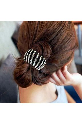 گیره سر سفید زنانه سنگ کریستال Pelin Aksesuar - کد 788440249
