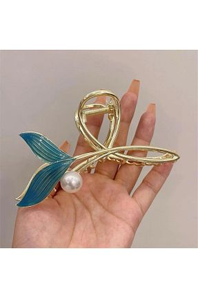 گیره سر فیروزه ای زنانه سنگ کریستال Pelin Aksesuar - کد 788440284