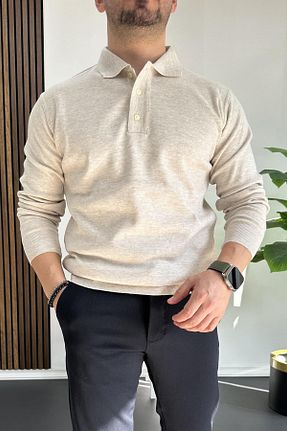 پلیور بژ مردانه ساده Edwox - کد 899131541