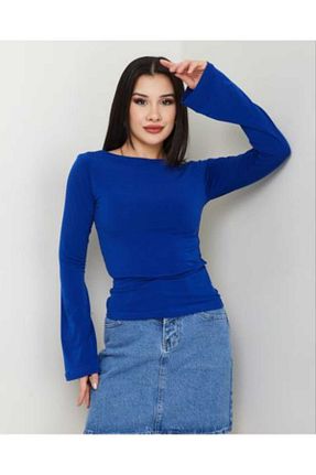 بادی آبی زنانه یقه دوچرخه ECK MODA - کد 899146735