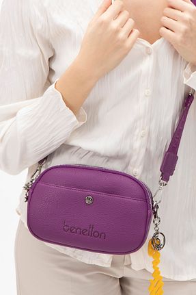 کیف دوشی بنفش زنانه چرم مصنوعی United Colors of Benetton - کد 899153595