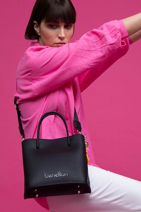 کیف دوشی مشکی زنانه چرم مصنوعی United Colors of Benetton - کد 899151166