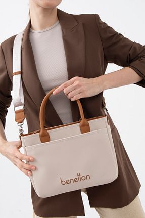 کیف دوشی بژ زنانه پارچه ای United Colors of Benetton - کد 899152610