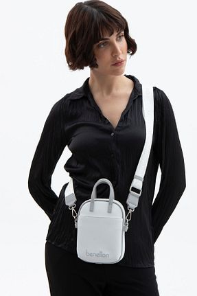 کیف دوشی سفید زنانه چرم مصنوعی United Colors of Benetton - کد 899149808