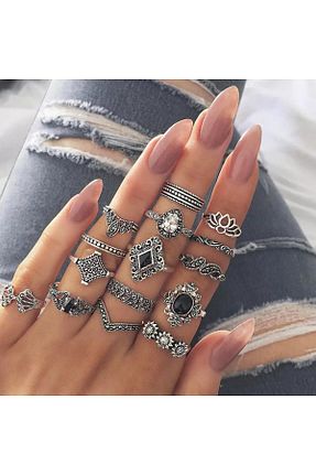 انگشتر جواهر زنانه فلزی Pelin Aksesuar - کد 35881016