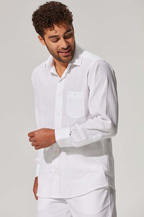 پیراهن سفید مردانه رگولار White By Nature - کد 332029953