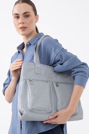 کیف دوشی طوسی زنانه چرم مصنوعی United Colors of Benetton - کد 899155005