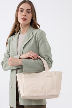 کیف دوشی بژ زنانه چرم مصنوعی United Colors of Benetton - کد 899151368