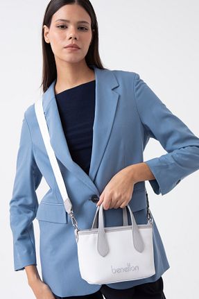 کیف دوشی سفید زنانه چرم مصنوعی United Colors of Benetton - کد 899150467