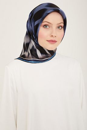 روسری آبی کرپ ساتن ابریشم Armine - کد 899173578