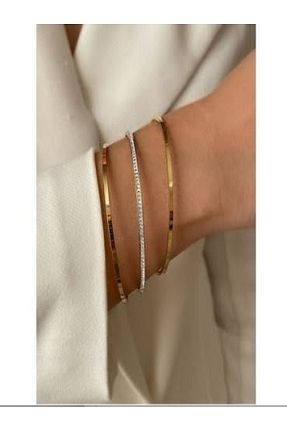 دستبند استیل (فولاد) بژ زنانه استیل ضد زنگ TUBESSA - کد 899177876