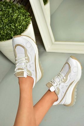 کفش اسنیکر سفید زنانه بند دار Fox Shoes - کد 899172259