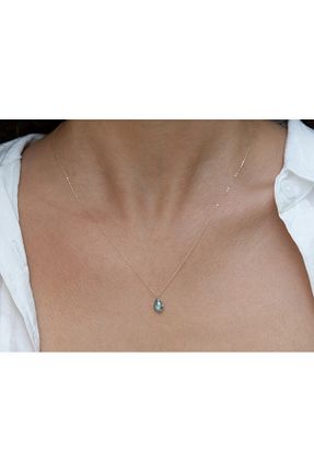 گردنبند طلا آبی زنانه 14 عیار Safir Kuyumculuk - کد 69169027