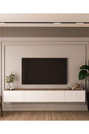 میز و پایه تلویزیون سفید Suntalam LİYANO - کد 899970224