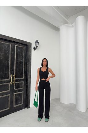 ست بالاتنه و پائین تنه مشکی زنانه بافتنی BEJNA - کد 819023324