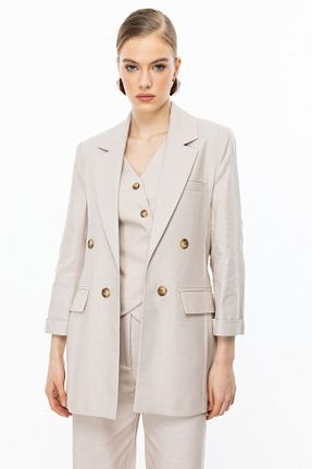 کت بژ زنانه Straight Ekol - کد 899193426