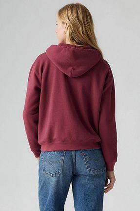 سوئیشرت زرشکی زنانه چاپی Levi