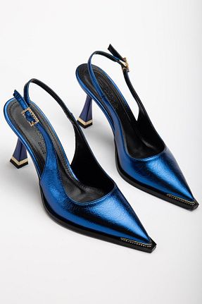 کفش استایلیتو آبی پاشنه نازک SUİNS SHOES - کد 899219660
