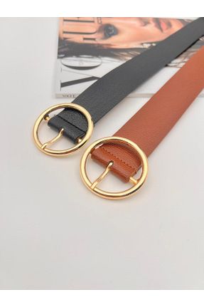 کمربند مشکی زنانه چرم مصنوعی Descoin - کد 899217297