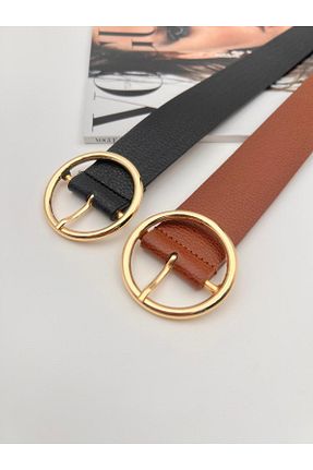 کمربند مشکی زنانه چرم مصنوعی Descoin - کد 899217297