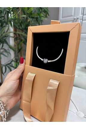 دستبند نقره طوسی زنانه 925 عیار Silver - کد 899223772