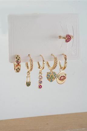 گوشواره استیل (فولاد) طلائی ARTEMİSİA - کد 899224754