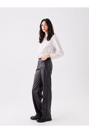 شلوار مشکی زنانه چرم مصنوعی LC Waikiki - کد 899226777