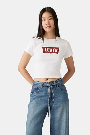 تیشرت سفید زنانه A-Form فیت Levi