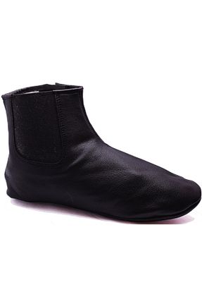 بوت خانگی مشکی زنانه چرم خالص ayakkabiburada - کد 54131881