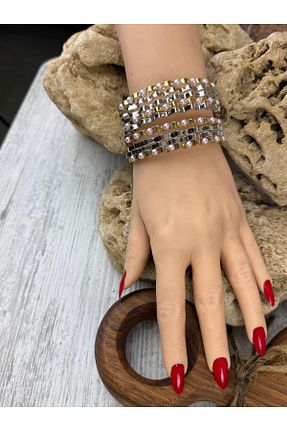 دستبند استیل (فولاد) طلائی زنانه استیل (فولاد) SEDEF TAKI - کد 899243507