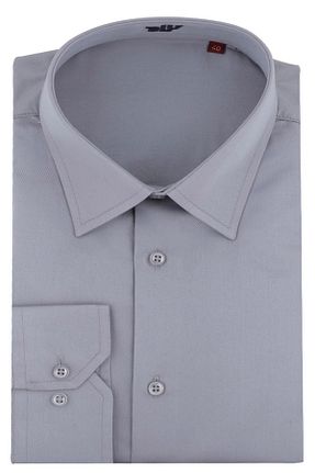 پیراهن طوسی مردانه اسلیم فیت BLU - کد 357809285